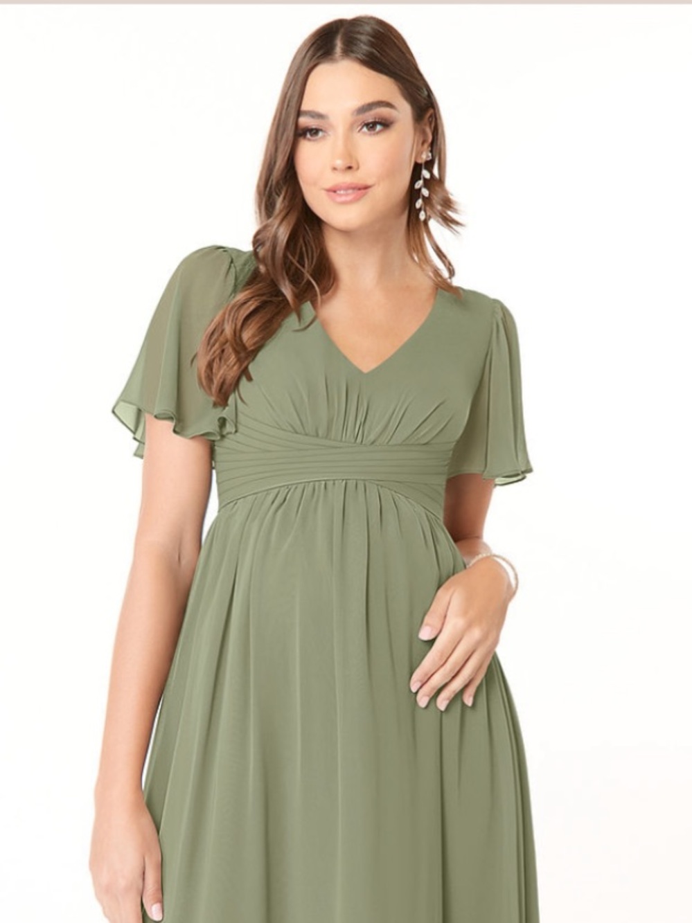 Azazie Verna Maternity Bridesmaid Dress in Pistachio